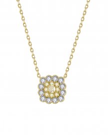 MULTI TONE CUSHION DIAMOND NECKLACE (TN886)